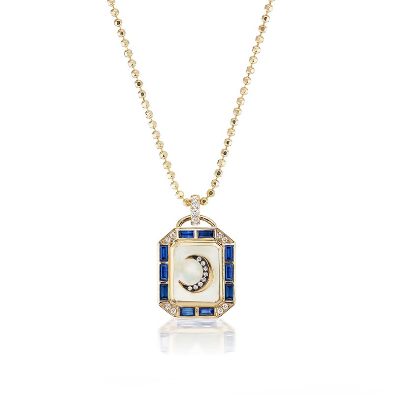 18K Yellow Gold La Luna Mini Tarot Necklace