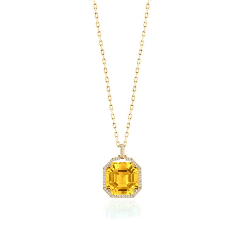 Yellow Gold Diamond & Citrulline Necklace