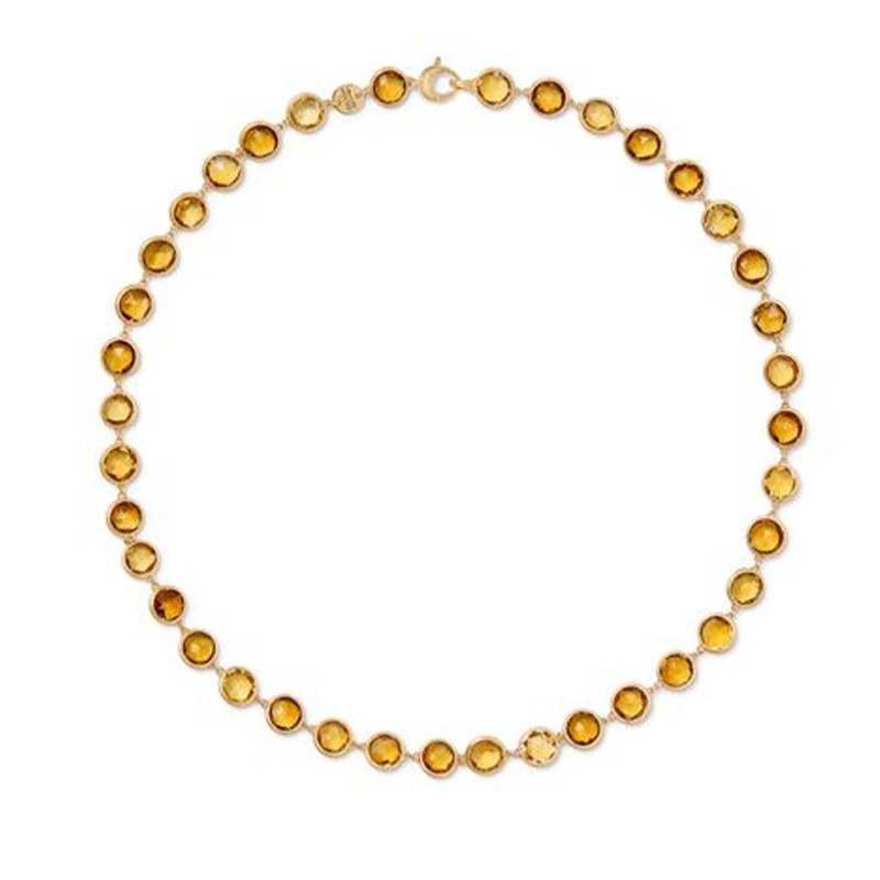 18K Yellow Gold and Citrine Necklace