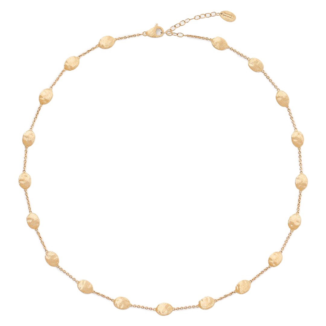 18k Yellow Gold Medium Bean Adjustable Necklace