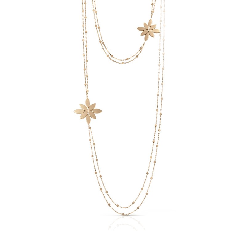 BRUNI 18KR FLOWER NECK 38 INCH]