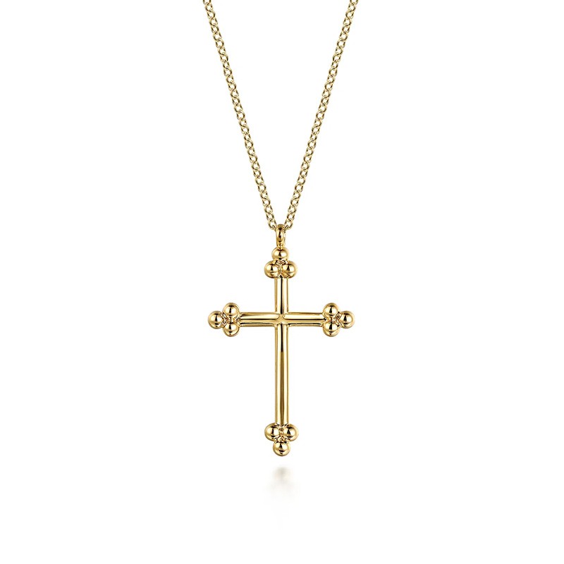 14K Yellow Gold Cross Necklace