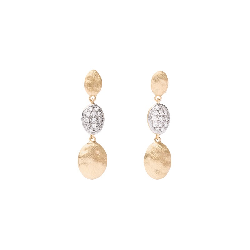18K Yellow Gold & Diamond Long Drop Earrings