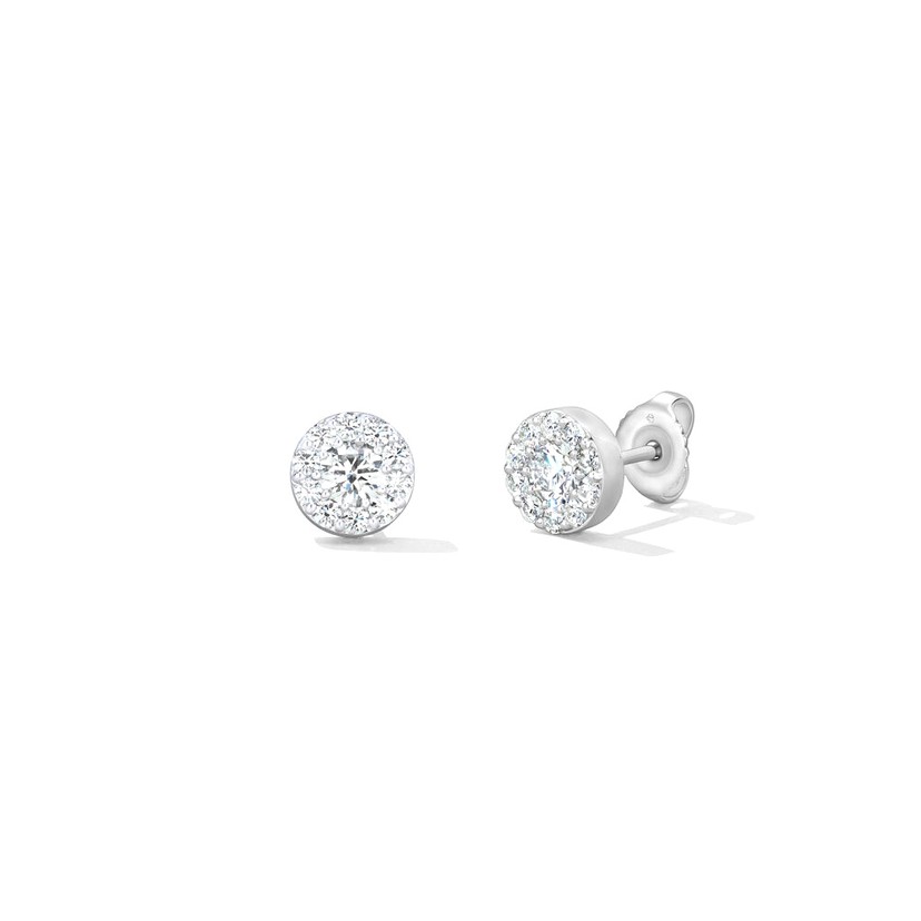 18K White Gold Diamond Stud Earrings