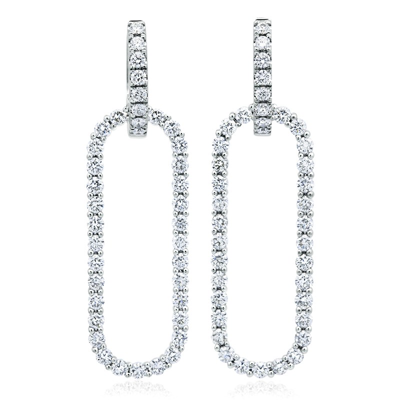 18k White Gold Diamond Drop Earrings