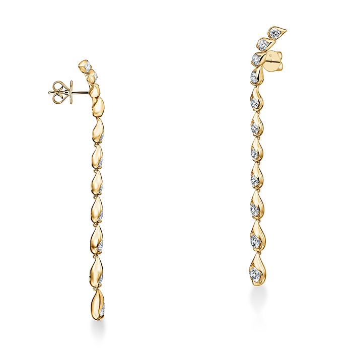 18k Yellow Gold LU Droplet Stiletto Earrings