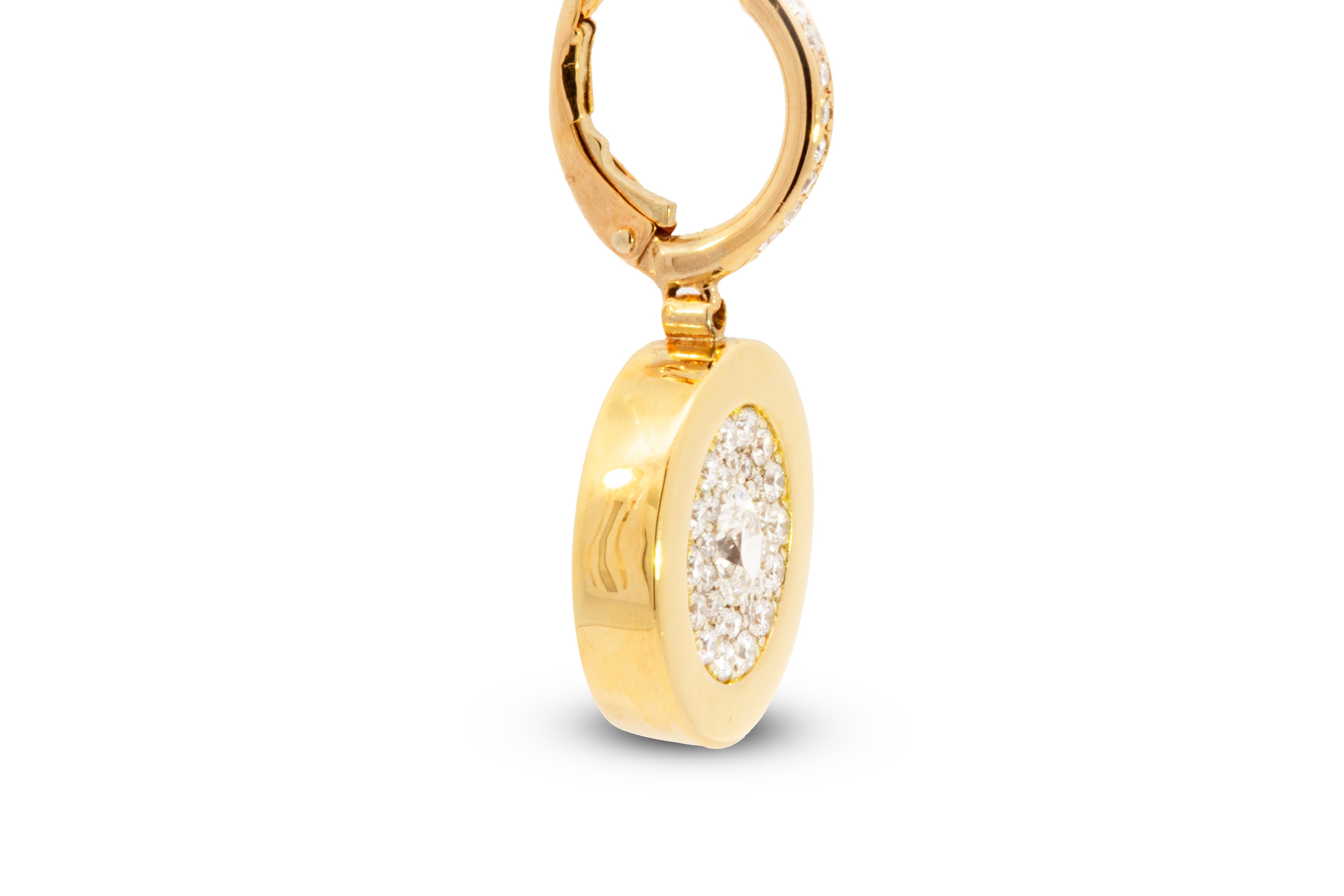 18k Yellow Gold Pave Diamond Earrings