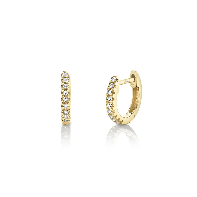 Yellow Gold Diamond Mini Huggie Earring