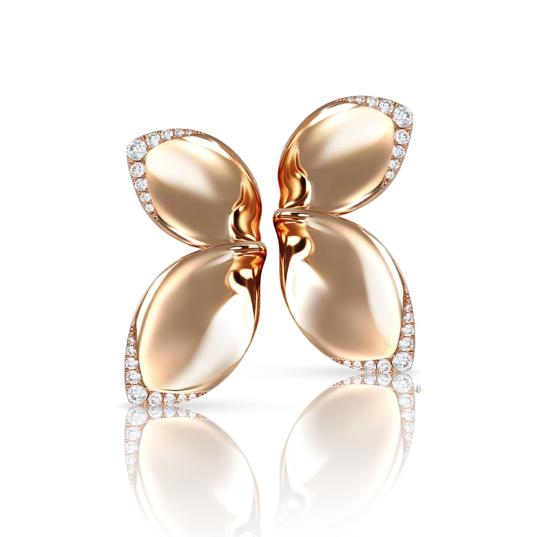 18k Rose Gold and Diamond Earrings