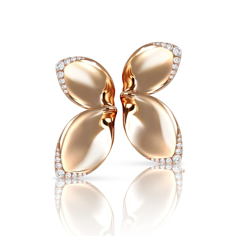 18k Rose Gold and Diamond Earrings