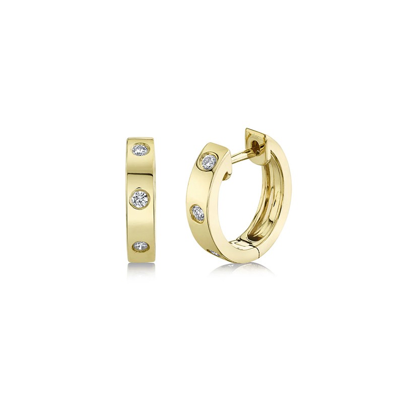 Yellow Gold Diamond Huggie Earring
