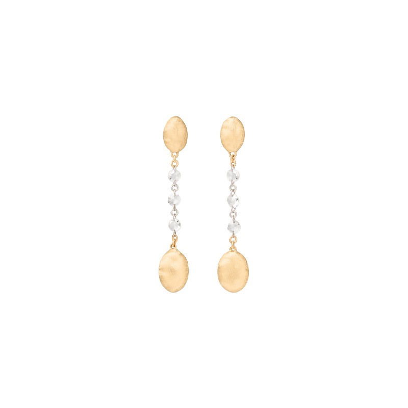 18K Yellow Gold Pendant Earrings with Diamonds