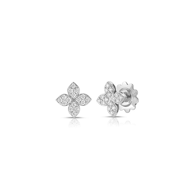 LOVE IN VERONA PAVÉ DIAMOND FLOWER STUD EARRINGS