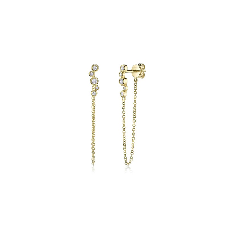 Yellow Gold Diamond Chain Earring