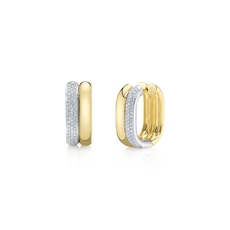 Yellow Gold Diamond Oval Hoops