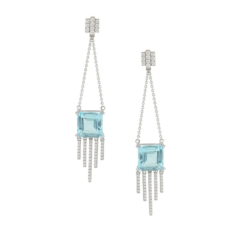 18k White Gold Fringe Earrings