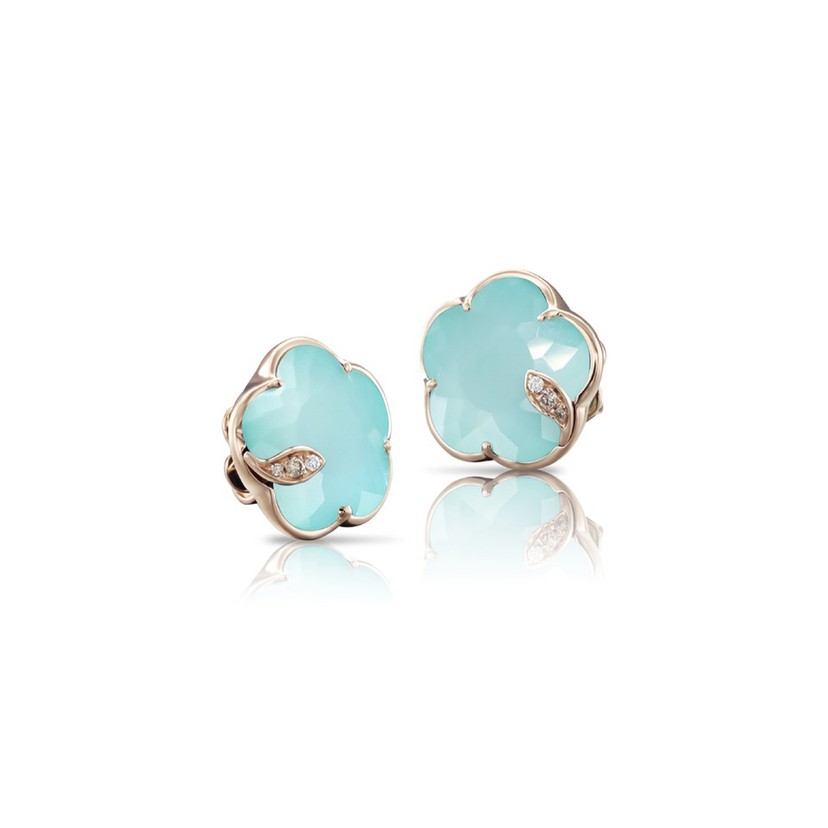 18k Rose Gold Sea Moon Studs
