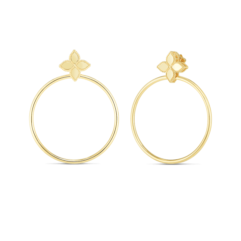 Princess Flower Open Circle Earrings
