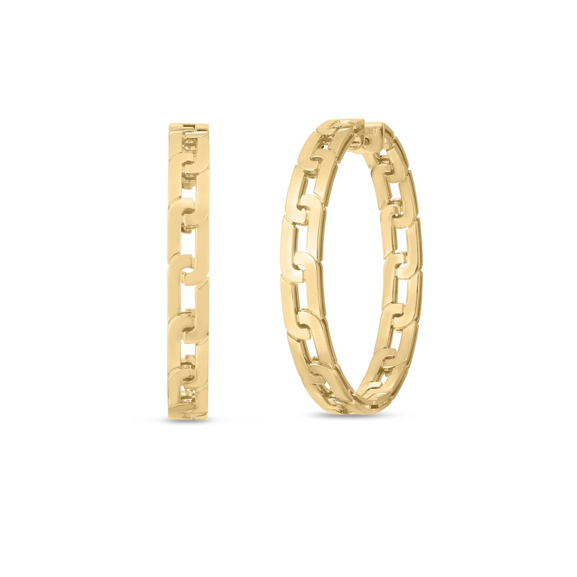 18K Yellow Gold Navarra Hoop Earrings
