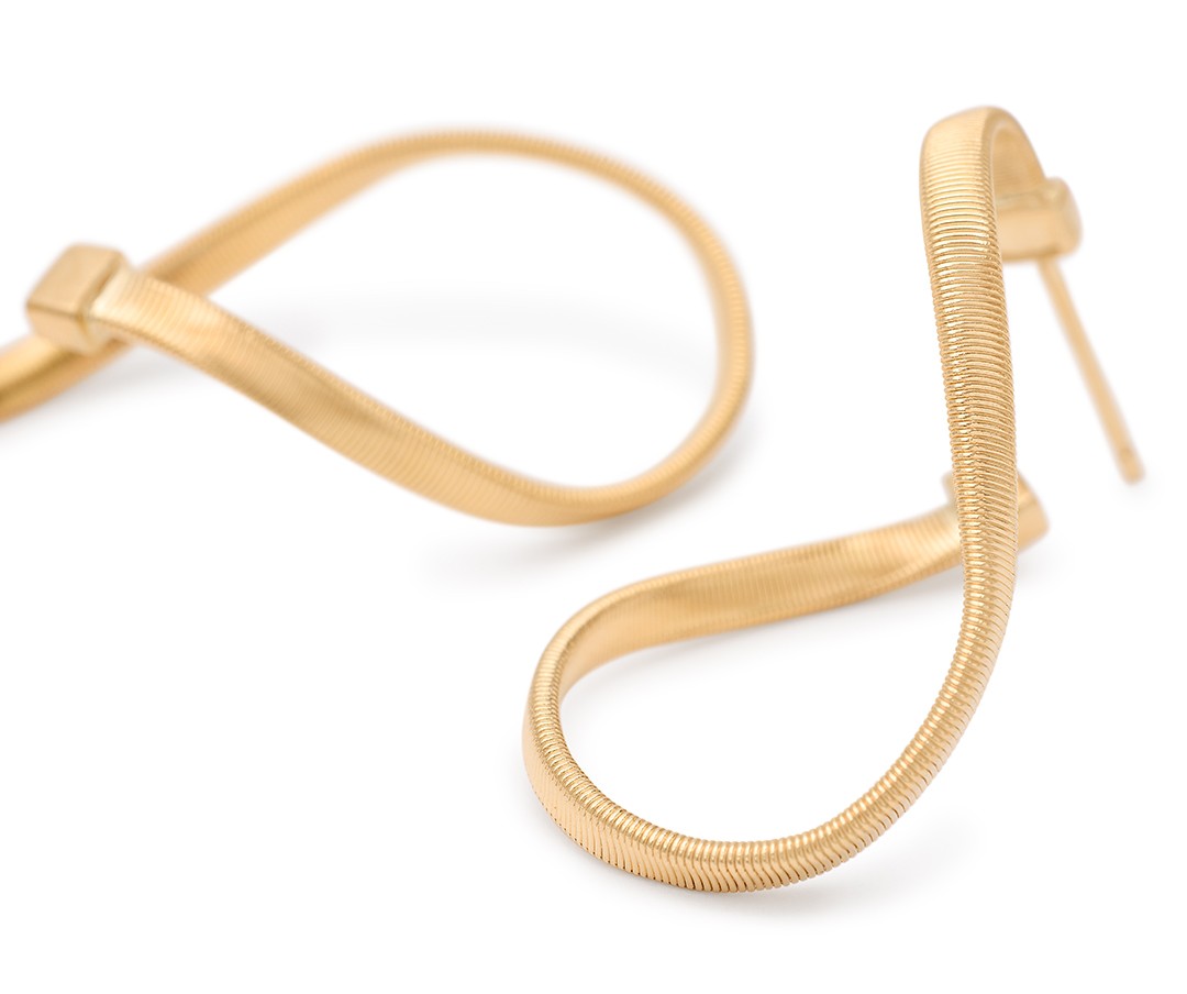 18k Yellow Gold Twisted Irregular Small Hoops