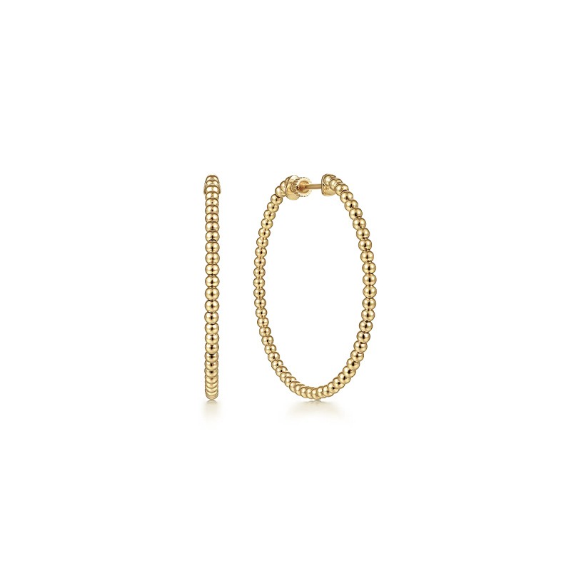 14K Yellow Gold Classic Hoop Earrings