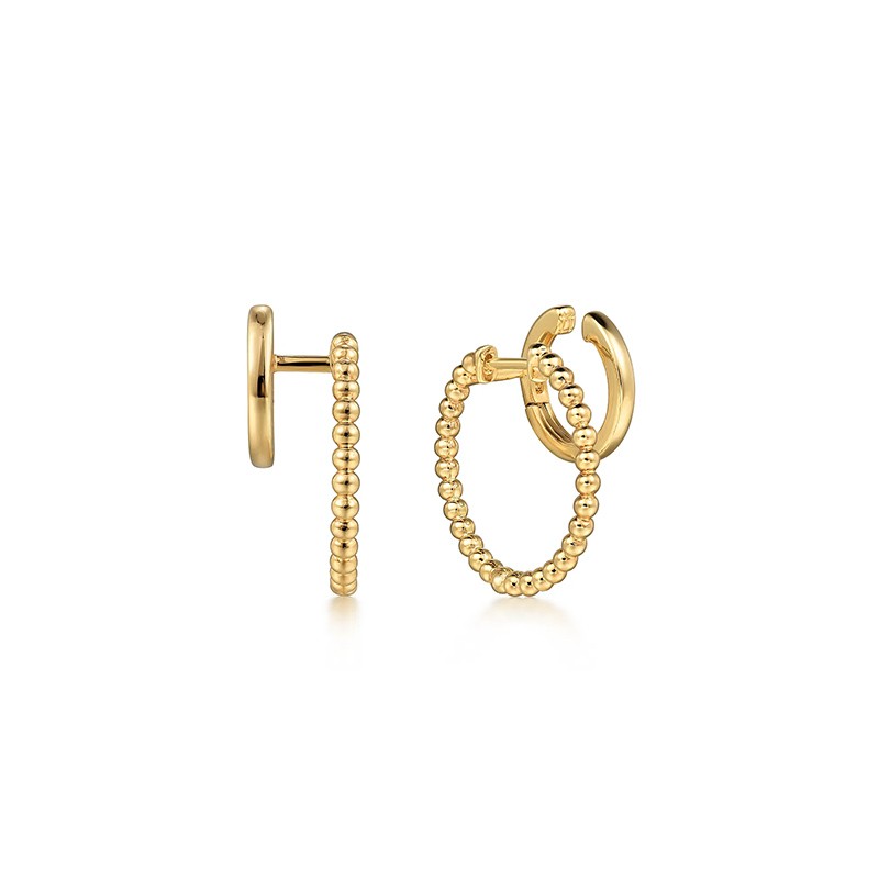 14K Yellow Gold Bujukan Hoop And Ear Cuffs