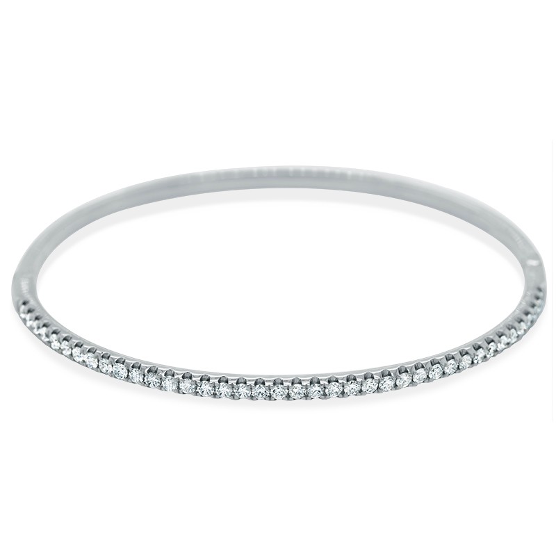 18k White Gold Diamond Bangle