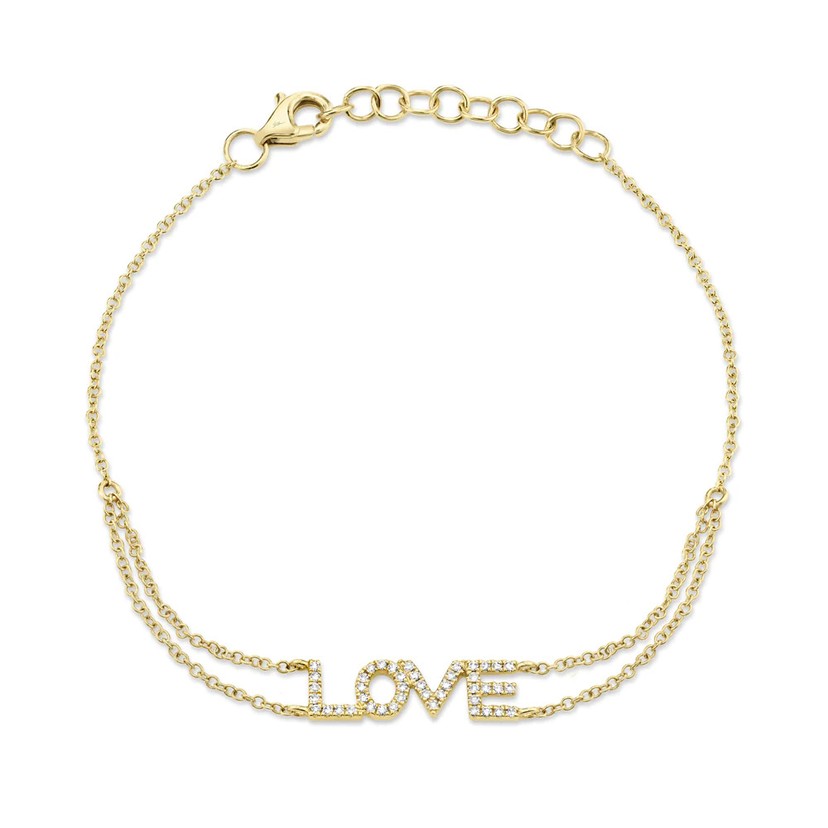 14K Yellow Gold and Diamond Love Bracelet