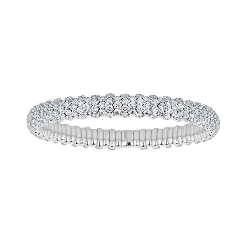 18K White Gold Diamond Stretch Bracelet 