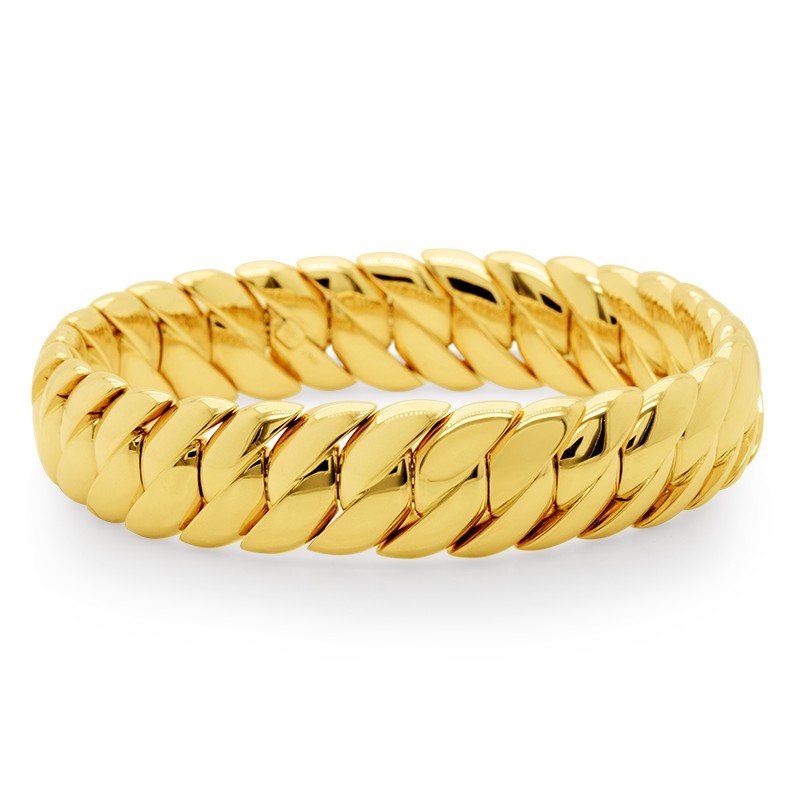 18k Yellow Gold Petite Offset Stretch Bracelet