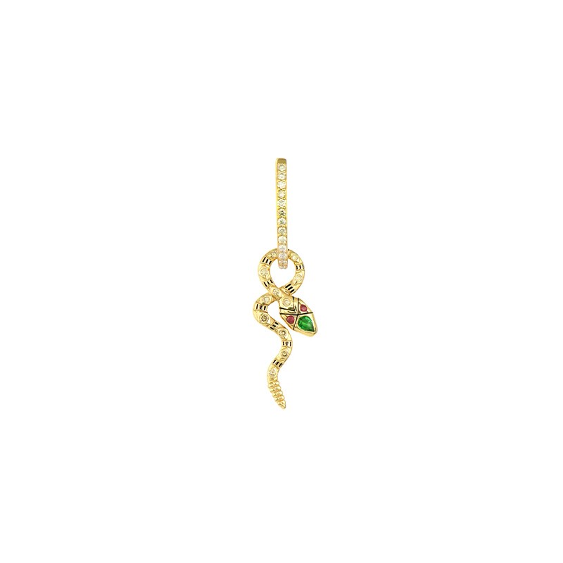 14K Yellow Gold Double Sided Coiled Snake Charm