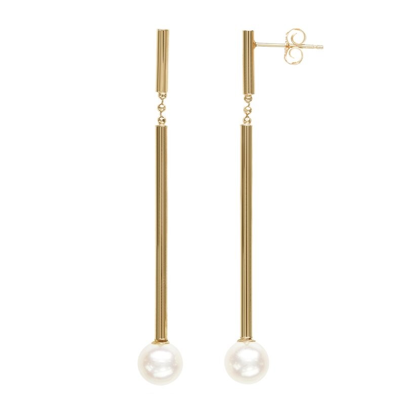 Yellow Gold Elongate Drop Earrings