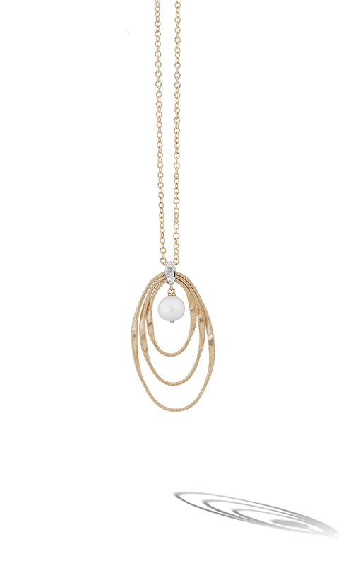 18k Two Tone Marrakech Pearl Drop Necklace