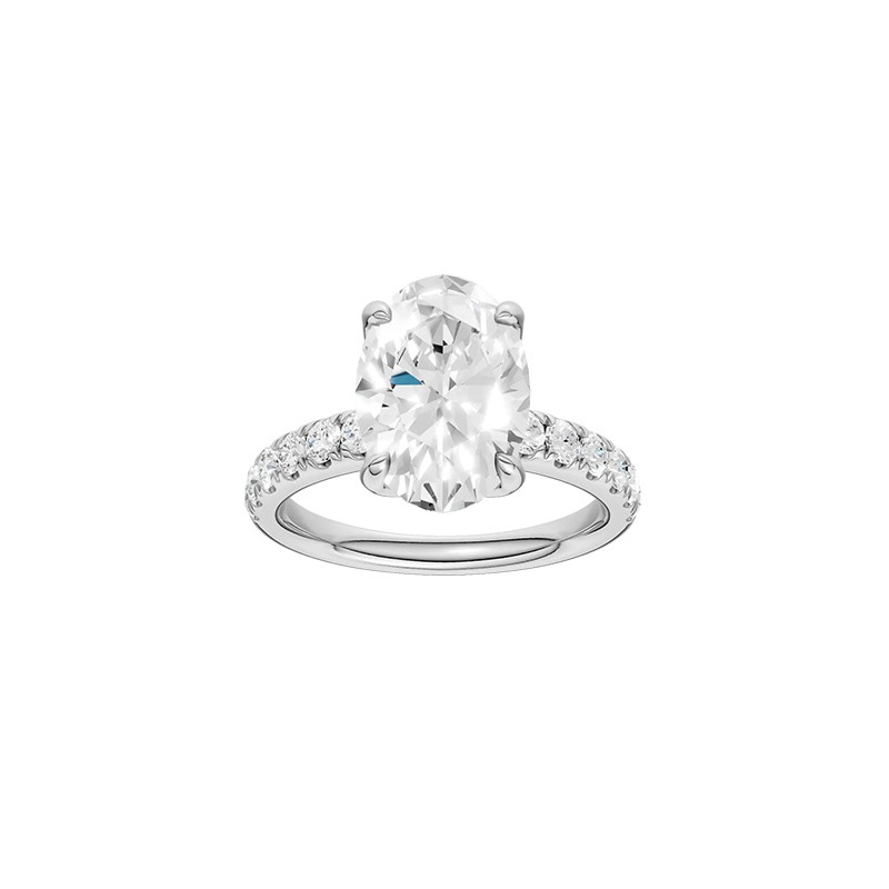 White Gold Oval Cut Lab Diamond Ring