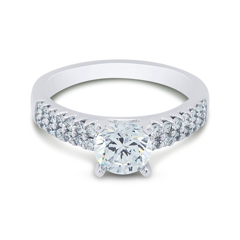 14K White Gold Engagement Ring Mounting