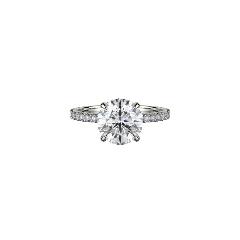 18K White Diamond Double Hidden Halo Engagement Mounting