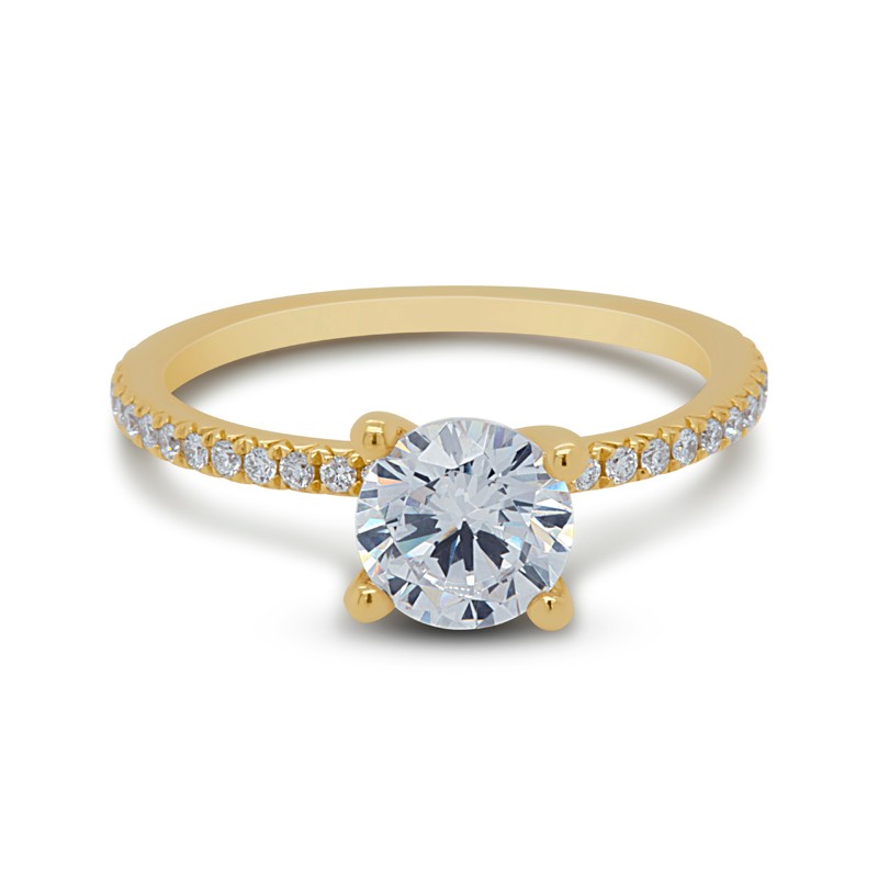 14k Yellow Gold Thin Engagement Ring Mounting