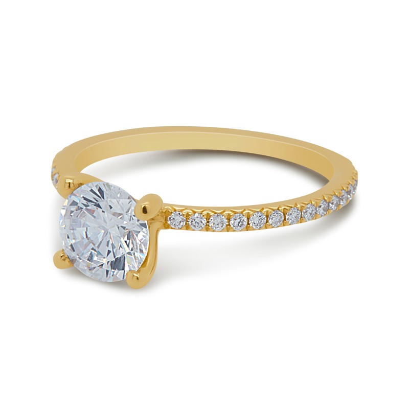 14k Yellow Gold Thin Engagement Ring Mounting