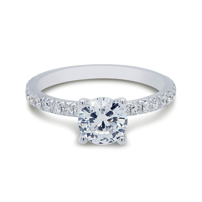 14k White Gold Engagement Ring Mounting