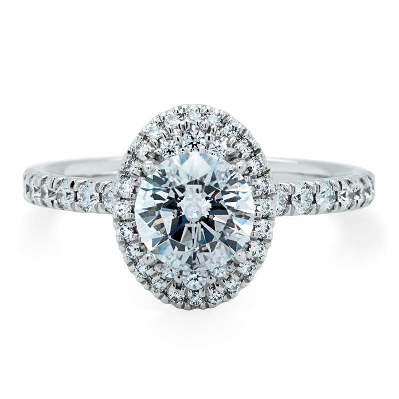Juliette Oval Halo Diamond Engagement Ring