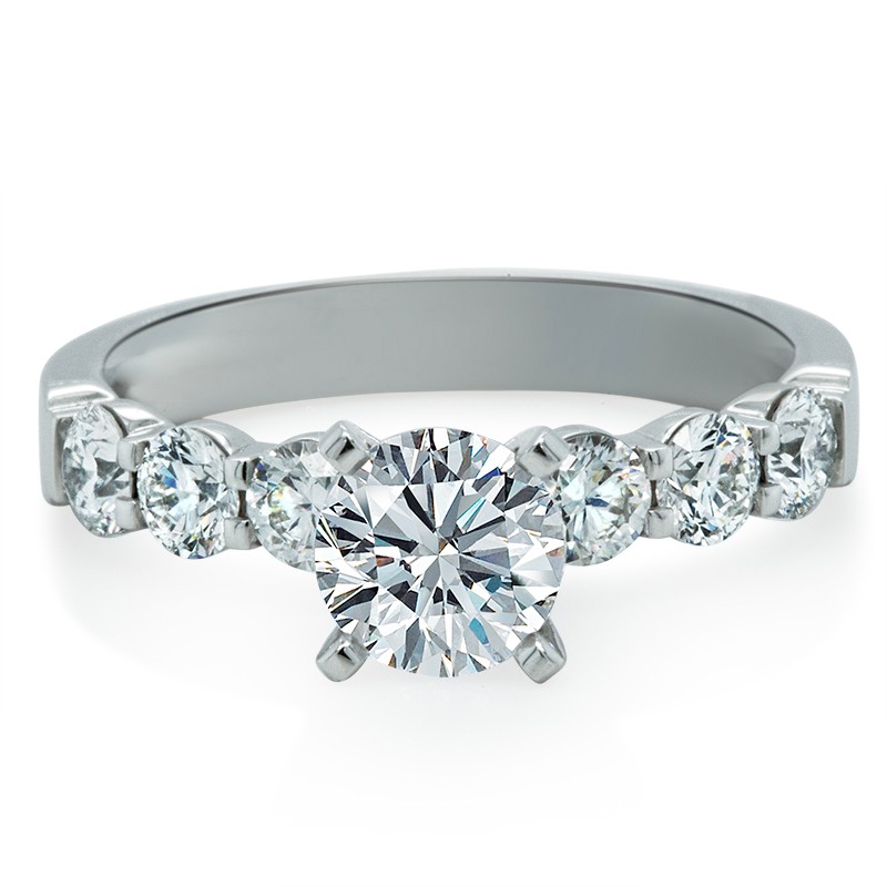 18k White Gold Petite Prong 6-Stone Mounting