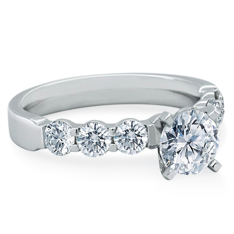 18k White Gold Petite Prong 6-Stone Mounting