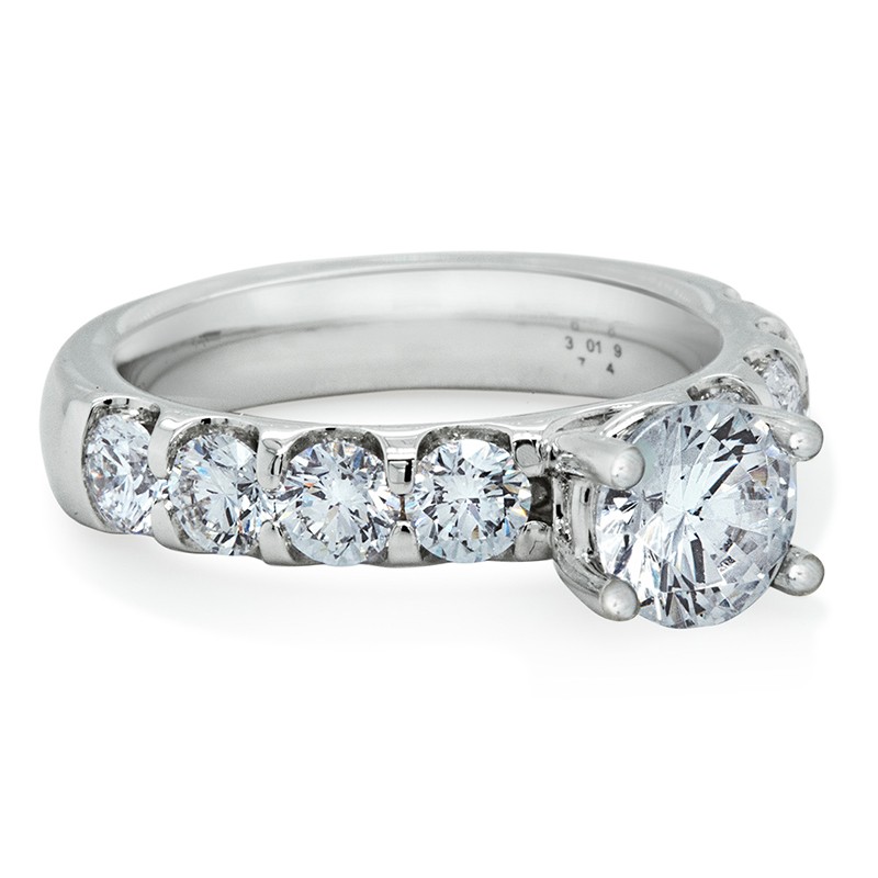 18K White Gold Odessa Shared Prong Diamond Mounting