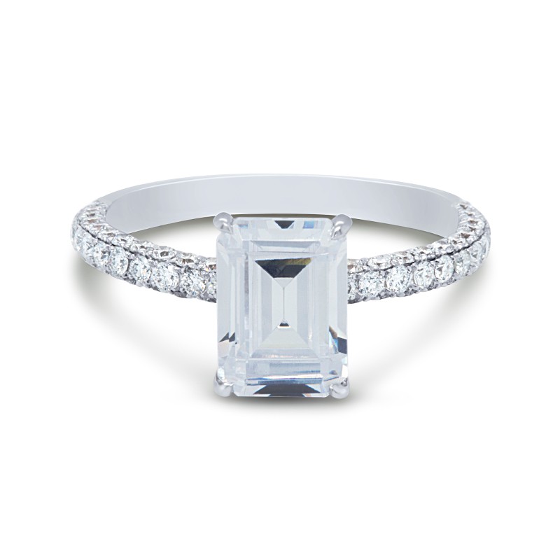 14K White Gold Diamond Engagement Ring Mounting