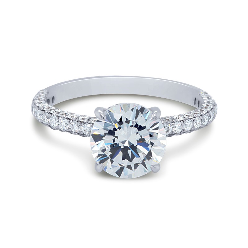 14K White Gold Diamond Engagement Ring Mounting