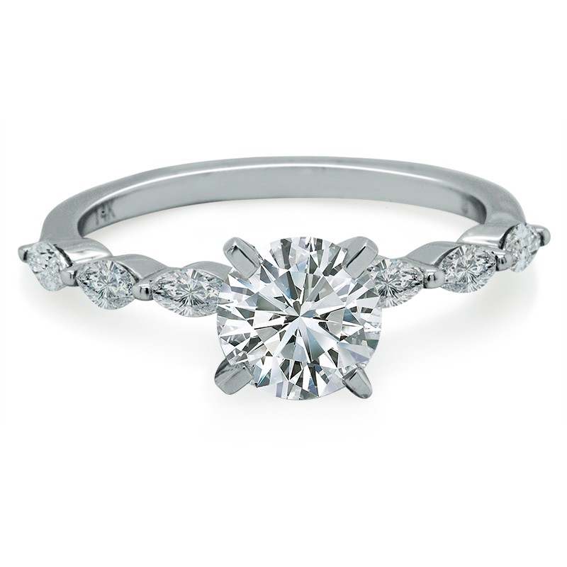 14k White Gold Marquise Diamond Shoulder Mounting