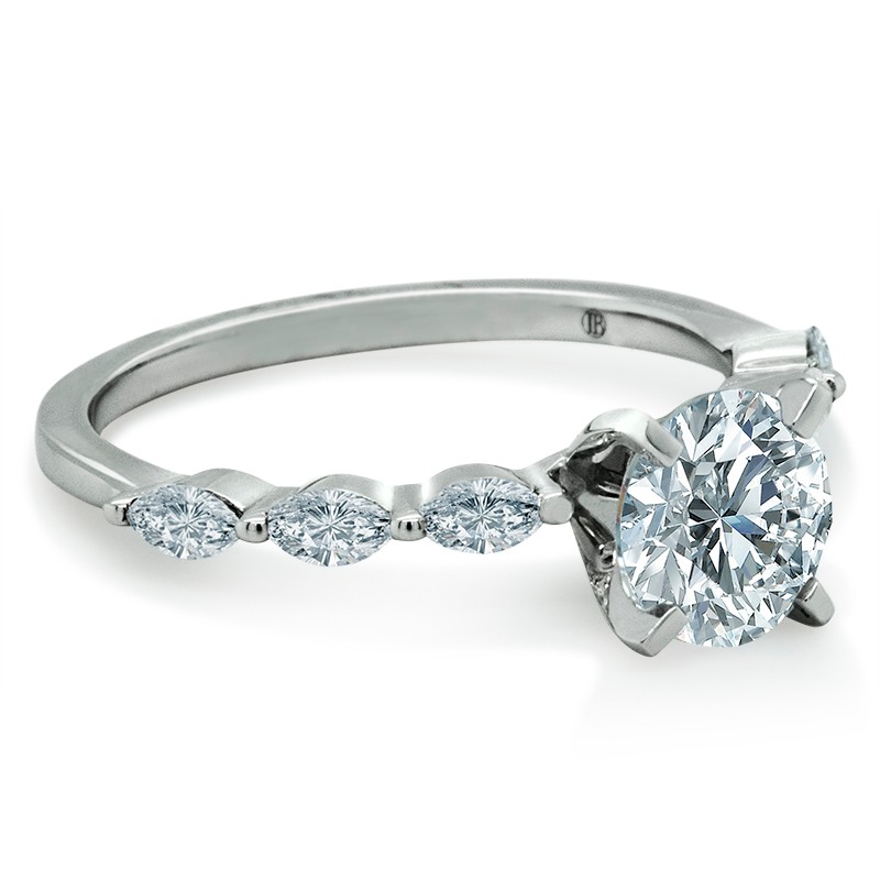 14k White Gold Marquise Diamond Shoulder Mounting