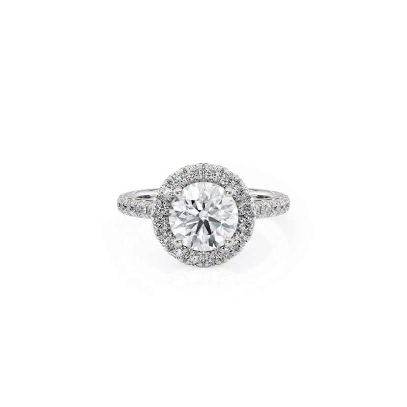 18K White Gold Diamond Halo Engagement Mounting
