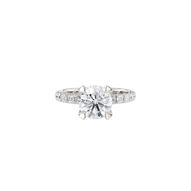 18K White Gold Diamond Pavé Engagement Mounting