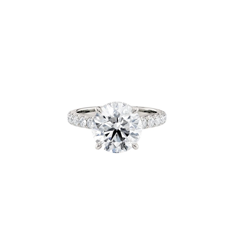 18K White Gold Round Center Stone Engagement Mounting